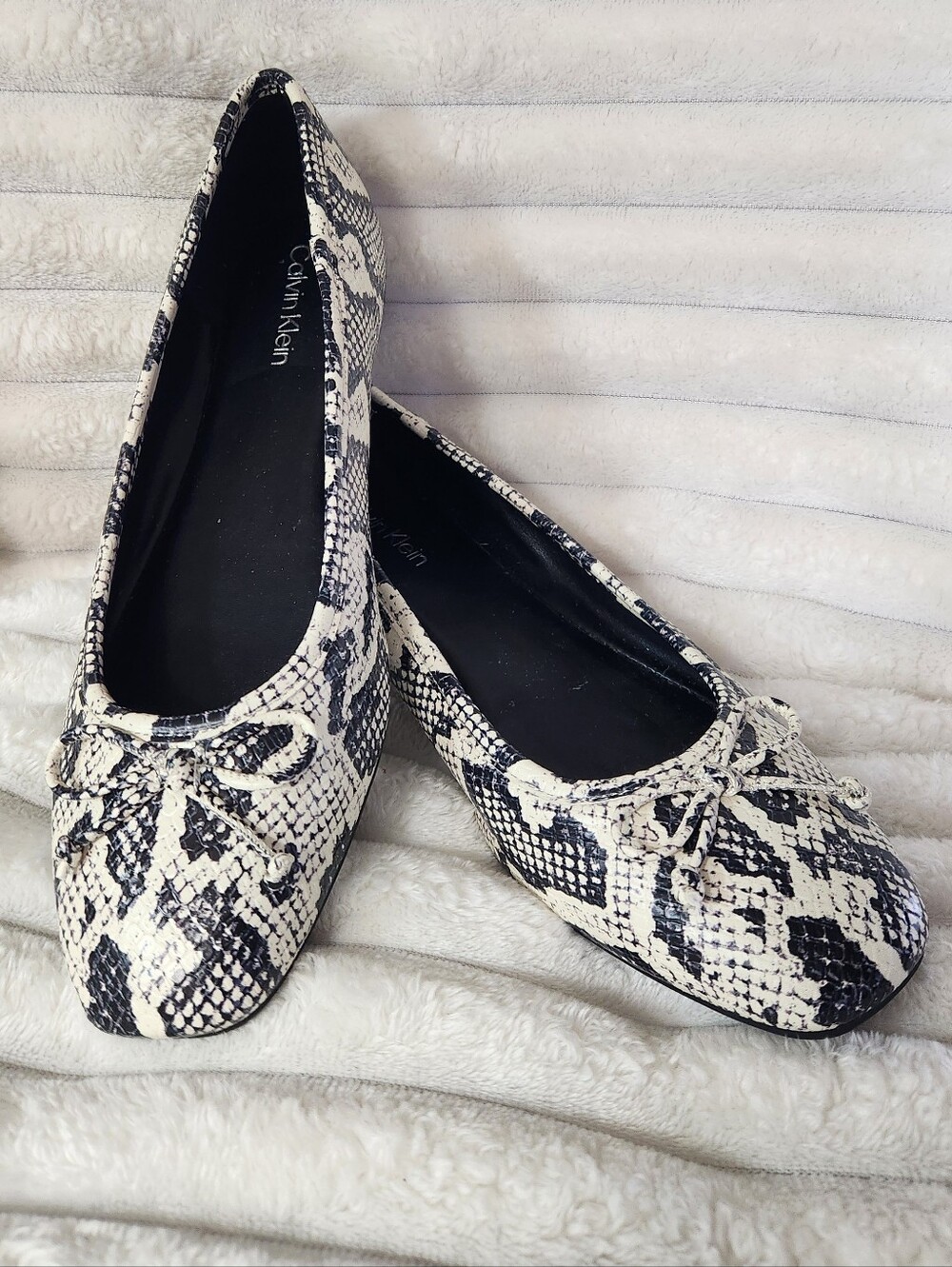 Calvin Klein Snakeskin Pattern Flats